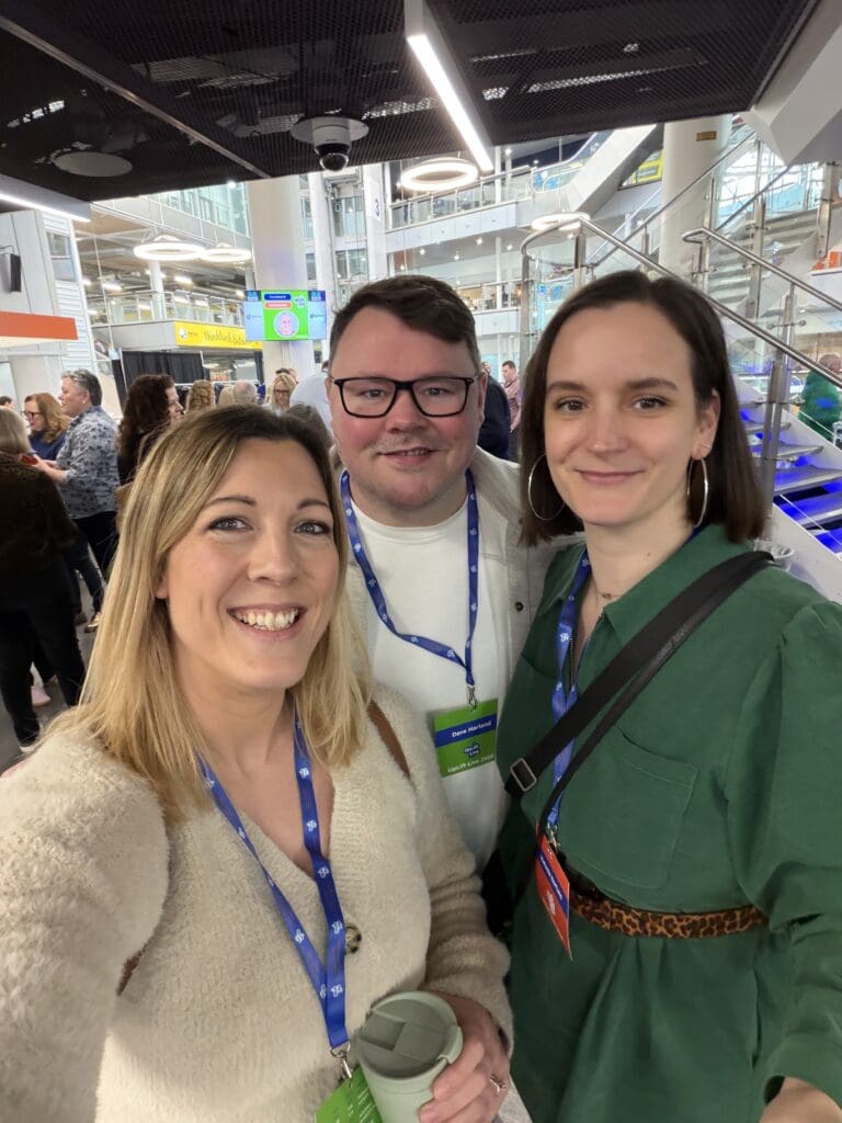 A selfie taken at Uplift Live 2026 featuring Beth Carter, Dave Harland and Mel Barfield